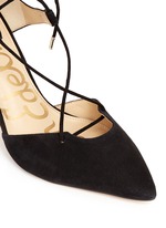 Detail View -Click To Enlarge 'Taylor' lace-up suede and leather pumps