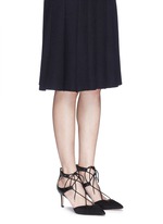 Figure View -Click To Enlarge 'Taylor' lace-up suede and leather pumps