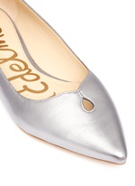 Detail View -Click To Enlarge 'Ruby' keyhole vamp metallic leather flats