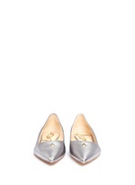 Front View -Click To Enlarge 'Ruby' keyhole vamp metallic leather flats