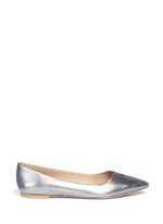 Main View -Click To Enlarge 'Ruby' keyhole vamp metallic leather flats