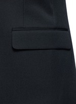 Detail View -Click To Enlarge Satin peak lapel virgin wool jacket