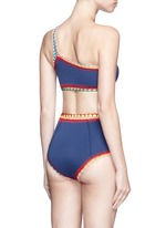 Back View -Click To Enlarge 'Tasmin' crochet trim high waist bikini bottoms