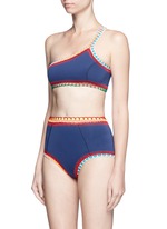 Figure View -Click To Enlarge 'Tasmin' crochet trim high waist bikini bottoms