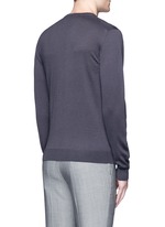 Back View -Click To Enlarge V-neck wool sweater