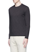 Front View -Click To Enlarge Diamond jacquard slim fit sweater