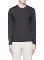 Main View -Click To Enlarge Diamond jacquard slim fit sweater