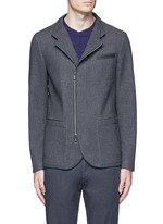 Main View -Click To Enlarge Nehru collar bonded wool blouson jacket