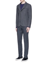 Figure View -Click To Enlarge Nehru collar bonded wool blouson jacket
