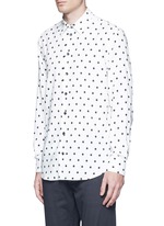 Front View -Click To Enlarge Diamond print cotton blend shirt