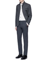 Figure View -Click To Enlarge Diamond print cotton blend shirt