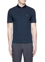 Main View -Click To Enlarge Velvet collar slim fit polo shirt