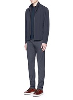 Figure View -Click To Enlarge Velvet collar slim fit polo shirt