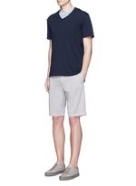 Figure View -Click To Enlarge Crew neck cotton slub jersey T-shirt