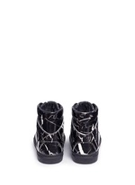 Back View -Click To Enlarge Marble print leather high top sneakers