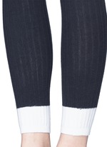 Detail View -Click To Enlarge Contrast cuff rib knit tights