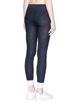 Back View -Click To Enlarge Contrast cuff rib knit tights
