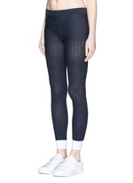 Front View -Click To Enlarge Contrast cuff rib knit tights