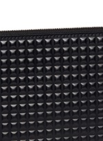 Detail View -Click To Enlarge 'Clip' medium grid textured leather pouch