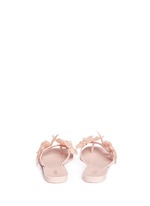 Back View -Click To Enlarge 'Harmonic Garden VI' floral appliqué flip flops