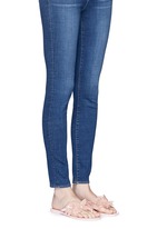 Figure View -Click To Enlarge 'Harmonic Garden VI' floral appliqué flip flops