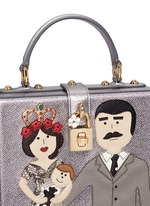 Detail View -Click To Enlarge 'Dolce Box' DG Family appliqué metallic leather bag