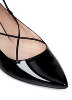 Detail View -Click To Enlarge 'Genie' patent leather lace-up flats