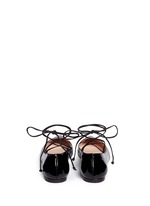 Back View -Click To Enlarge 'Genie' patent leather lace-up flats