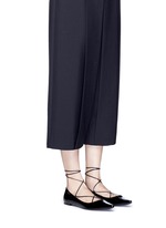 Figure View -Click To Enlarge 'Genie' patent leather lace-up flats