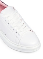 Detail View -Click To Enlarge 'Lory' metallic glitter heel leather sneakers