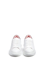 Front View -Click To Enlarge 'Lory' metallic glitter heel leather sneakers