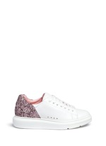 Main View -Click To Enlarge 'Lory' metallic glitter heel leather sneakers