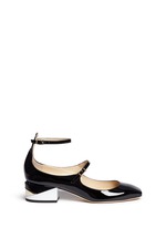Main View -Click To Enlarge 'Wilbur' chunky heel patent Mary Jane pumps