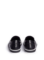 Back View -Click To Enlarge 'Grove' metallic houndstooth leather skate slip-ons