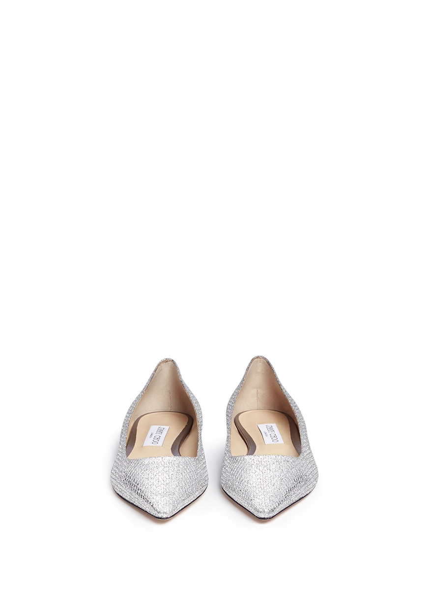 jimmy choo romy flat glitter