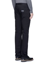 Back View -Click To Enlarge Slim fit solid cotton denim jeans