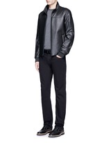 Figure View -Click To Enlarge Slim fit solid cotton denim jeans