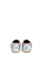 Back View -Click To Enlarge Classic metallic leather mesh espadrille slip-ons