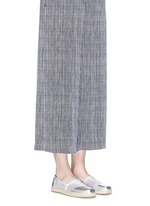 Figure View -Click To Enlarge Classic metallic leather mesh espadrille slip-ons