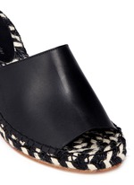 Detail View -Click To Enlarge Leather espadrille wedge sandals