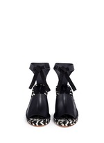 Front View -Click To Enlarge Leather espadrille wedge sandals