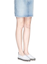 Figure View -Click To Enlarge Leather espadrille slip-ons