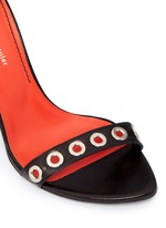 Detail View -Click To Enlarge 'Grommet' acetate heel leather strap sandals