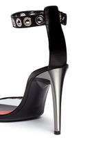 Detail View -Click To Enlarge 'Grommet' acetate heel leather strap sandals