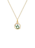 Figure View -Click To Enlarge 18k yellow gold emerald zodiac charm - Taurus