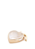 Detail View -Click To Enlarge 14k yellow gold rock crystal heart locket - Large 22mm