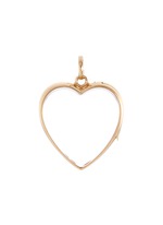 Main View -Click To Enlarge 14k yellow gold rock crystal heart locket - Large 22mm
