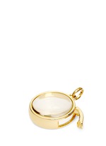 Detail View -Click To Enlarge 14k yellow gold rock crystal round locket - Medium 18mm