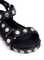 Detail View -Click To Enlarge 'Aiden' snap stud leather platform sandals