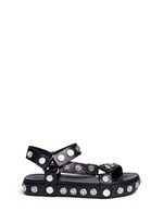 Main View -Click To Enlarge 'Aiden' snap stud leather platform sandals